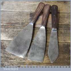 2 Quality Vintage Rosewood Scrapers 1 Putty Knife - Good Condition