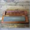 Vintage 8” x 2” Medium Grit Oil Stone - New Mahogany Box