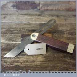 Vintage 9” Rosewood Brass Sliding Bevel - Good Condition