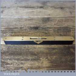 Vintage E Preston & Sons 9” Ebony Brass Spirit Level - Good Condition