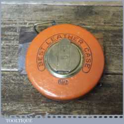 Vintage German Made 50ft Leather Bound Winding Tape Measure