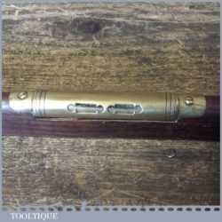 Unusual Vintage 12” Rosewood Brass Revolving Spirit Level - Good Condition