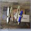 2 No: Vintage Brass Pencil Compasses 3 ¾” - Good Condition
