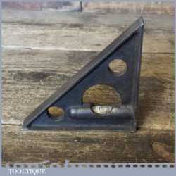 Vintage Cast Steel Corner Mitre Square With Spirit Level - Good Condition