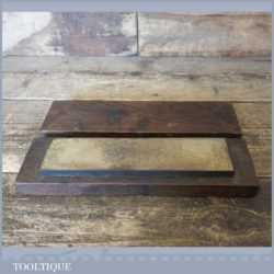 Vintage 8” x 2” Natural Washita Oil Stone Mahogany Box - Lapped Flat