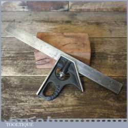 Vintage Rabone No: 1901 Steel Adjustable Combination Square - Fully Refurbished