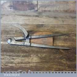 Vintage Leatherworking 9” Steel Square Leg Steel Dividers - Good Condition