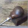 Vintage Leatherworking Beechwood Shouldered Pricking Awl - Good Condition