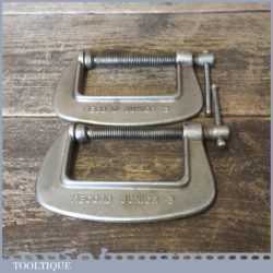 Vintage Pair Of Record Junior 3” G Clamps - Good Condition