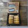 Boxed Set Of 11 No: Carving Chisels Knives Slip Stones -Good Condition