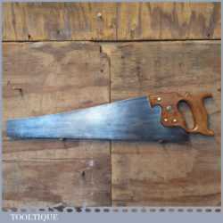 Vintage Sheffield Warranted Superior 21 ½” Cross Cut Panel Handsaw 7 TPI