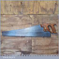 Vintage Sheffield Warranted Superior 26” Cross Cut Handsaw 7 TPI Sharpened