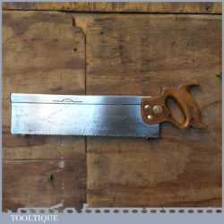 Vintage Henry Disston Philadelphia USA 14” Steel Back Tenon Saw 7 TPI Sharpened