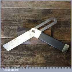 Vintage Ebony And Brass 7 ½” Adjustable Bevel - Good Condition