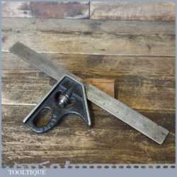 Vintage J Rabone No: 1901 Cast Steel Adjustable Combination Square - Refurbished