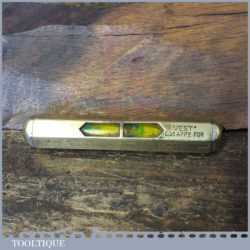 Small Vintage Vest Brass Pocket Spirit Level - Good Condition