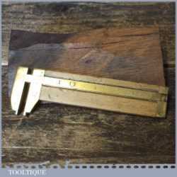 Vintage Imperial Boxwood Brass Caliper Ruler - Fair Condition