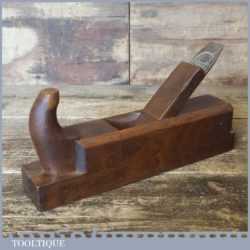 Vintage Continental Beechwood Smoothing Plane Sloyd Sheffield Iron - Lapped Flat