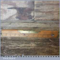 Vintage I & D Smallwood Boxwood Brass 12” Calibrated Spirit Level Original Bubble