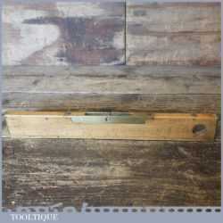 Vintage E Preston Boxwood Brass 12” Calibrated Spirit Level Original Bubble