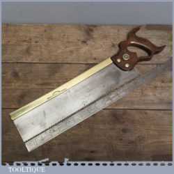 Scarce Vintage Disston 16” Brass Back Tenon Saw