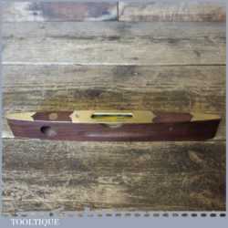 Ornate Vintage J Rabone Mahogany Brass 9” Boat Level - Double Bubbles