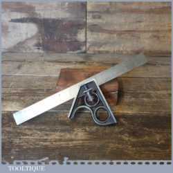 Vintage German Cast Steel Adjustable Combination Square - Fully Refurbished