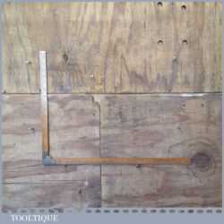 Vintage Boxwood Brass 24” Folding Taylors Calibrated Square - Good Condition