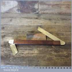 Vintage 12” Boat Builders Shipwright’s Mahogany Brass Double Folding Bevel