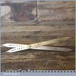 Unusual Pair Vintage Brass Proportional Dividers - Detachable Centre Pin