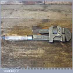 Vintage Walworth USA 14” Stillson Wrench Wooden Handle - Good Condition