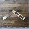 Rare Vintage W Marples Carpenter’s Brass Framed Bevel Rosewood Infill