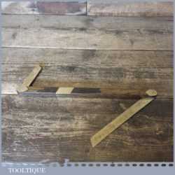 Vintage 12” Boat Builders Shipwright’s Hardwood Brass Double Folding Bevel