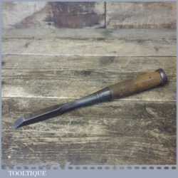 Vintage Old 5/8” Signed Japanese Laminated Forge Steel Mortice Chisel