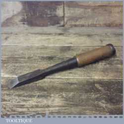 Vintage Old 15/16” Signed Japanese Laminated Forge Steel Mortice Chisel