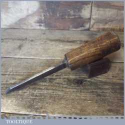 Vintage Carpenter’s 1/4” Cast Steel Mortice Chisel Ash Handle - Sharpened Honed