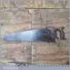 Antique 19” Abraham Ashton 1881 Straight Back Cross Cut Panel Handsaw - Sharpened
