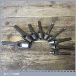 Vintage Collection 9 No: Shoemaker’s Leatherworking Wad Punches 3 /16” – 7/8”