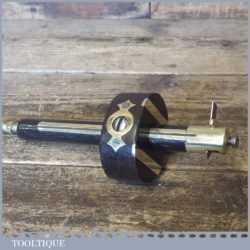 Rare Antique Patented No: 10786 Rosewood Brass Combination Slitting Gauge