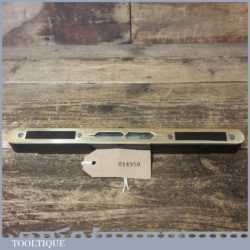 Vintage 10” Ebony Brass Spirit Level Original Clear Bubble Tube