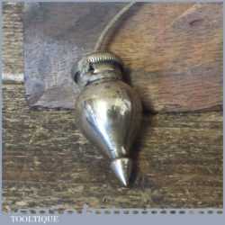 Small Vintage Solid Brass Plumb Bob With String - Good Condition