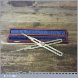 Scarce Boxed Vintage Pair Ashworth London Brass Proportional Dividers 1954