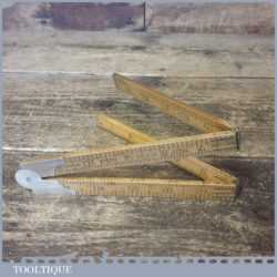 Vintage Rabone No: 2550 Folding Boxwood 24” Ruler Chamfered Edge