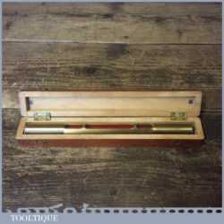 Vintage Machinist’s Engineering Brass Spirit Level Beechwood Boxed