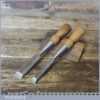 2 No: Vintage Heavy Duty Socketed Bevel Edge Chisels 1/2” And 3/4”
