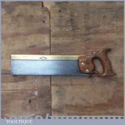 Scarce Antique H Osborn Newcastle 12” Brass Back Carcass Saw 11 TPI - Sharpened