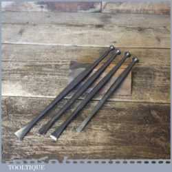 Vintage Set 4 No: Stonemason’s Sculpture’s Chisels - Good Condition