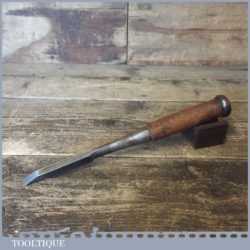 Vintage Old 7/16” Signed Japanese Laminated Forge Steel Mortice Chisel - Sharpened