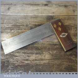 Vintage GTL Carpenter’s 7 ½” Mahogany Brass Try Square - Good Condition