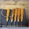 5 No: Vintage Carpenter’s Firmer Chisels Boxwood Handles - Sharpened Honed